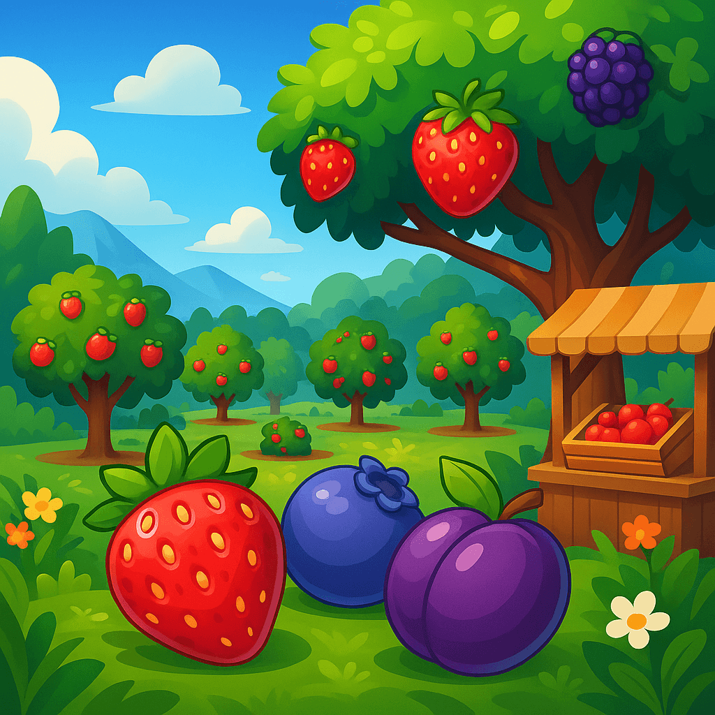 A colorful fruit farm planting game